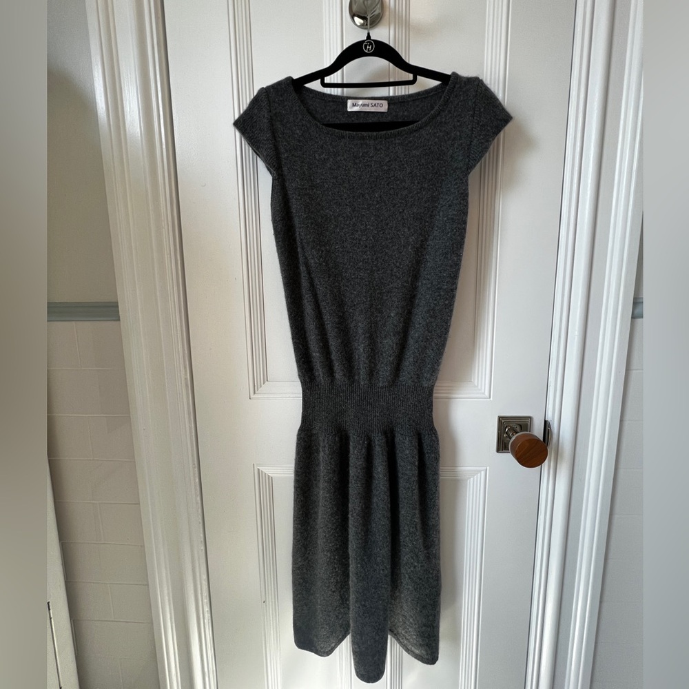 Mayumi Sato Dark Charcoal Cashmere Dress